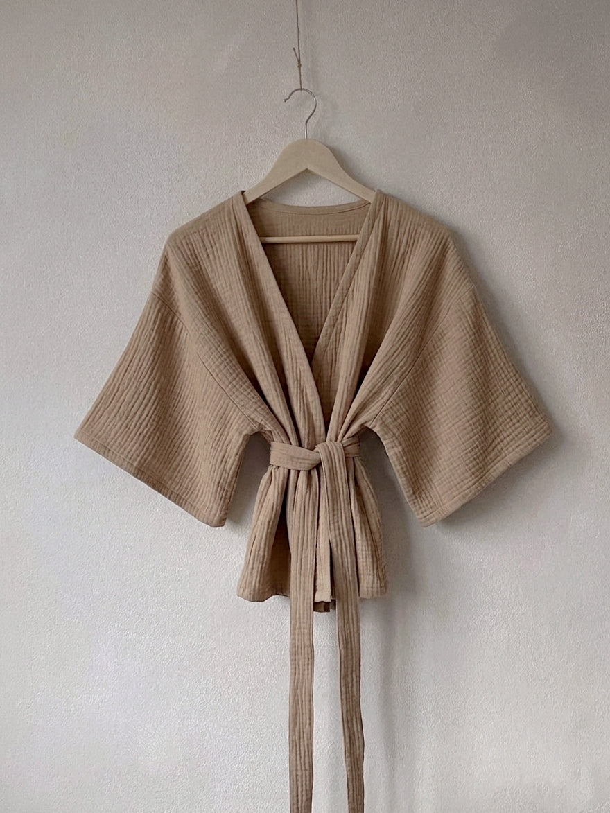 MOLLY kimono top s 3/4 rukávem - béžový