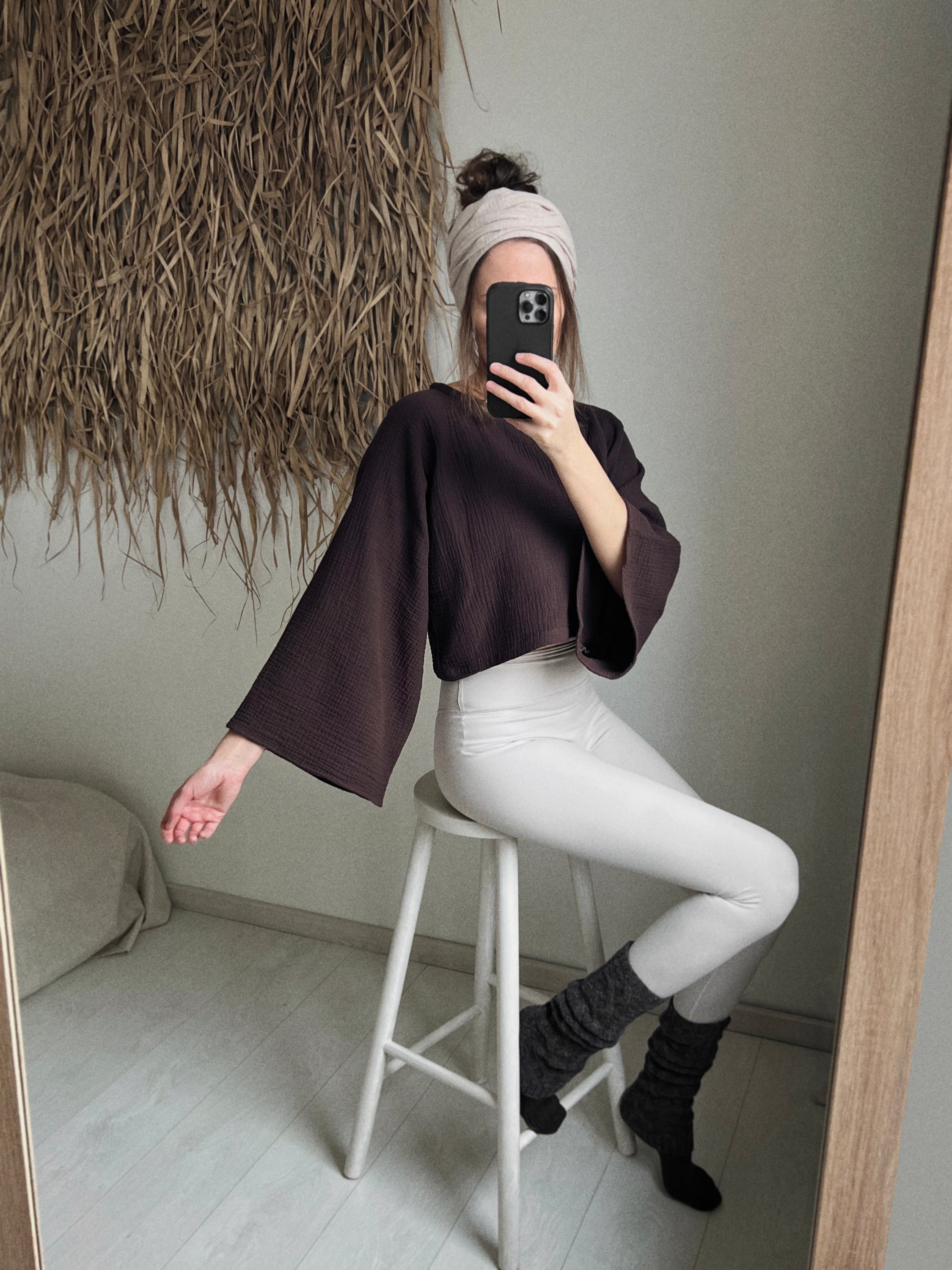 REI crop top - čokoládový