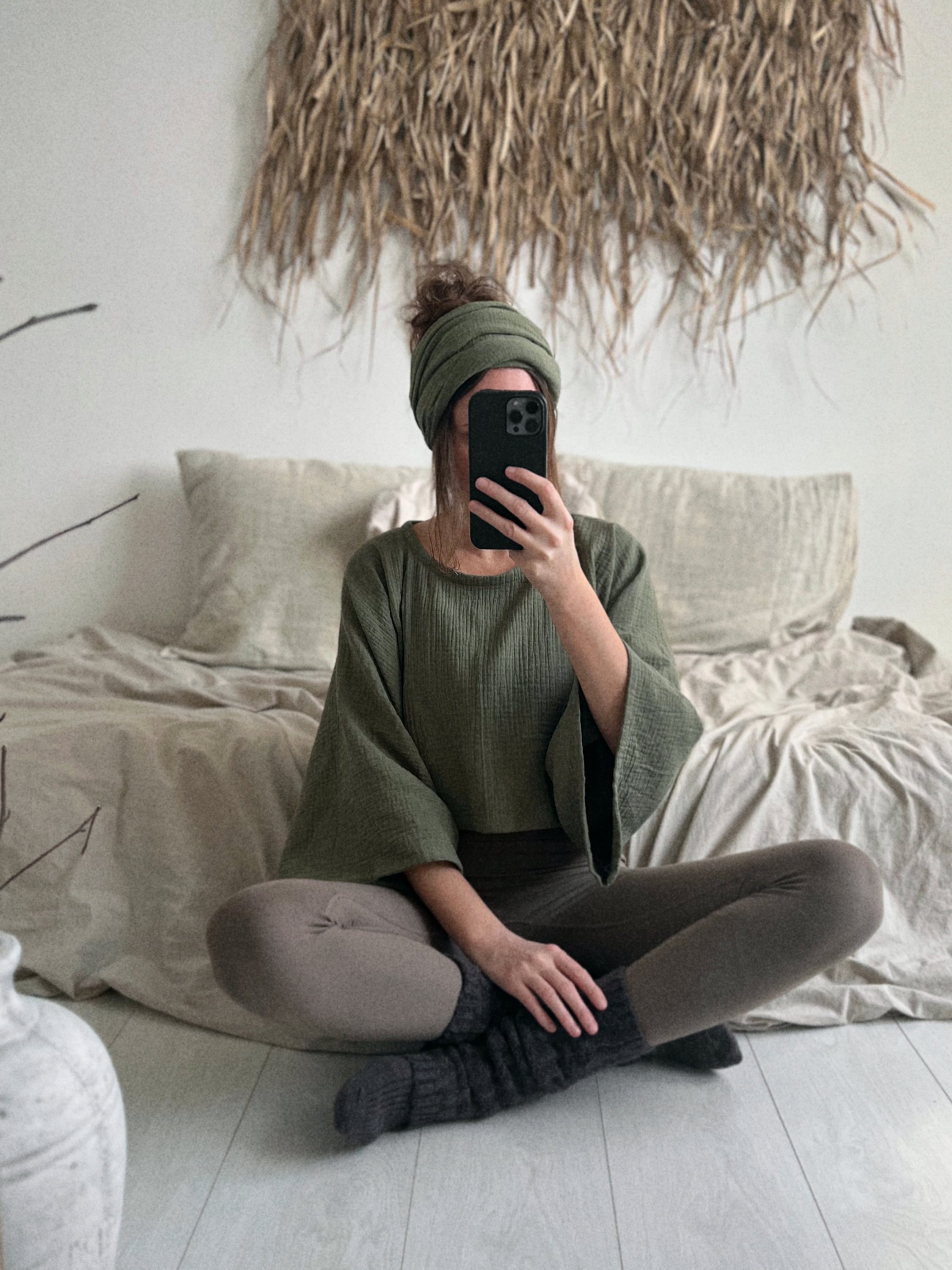 REI crop top - olivový