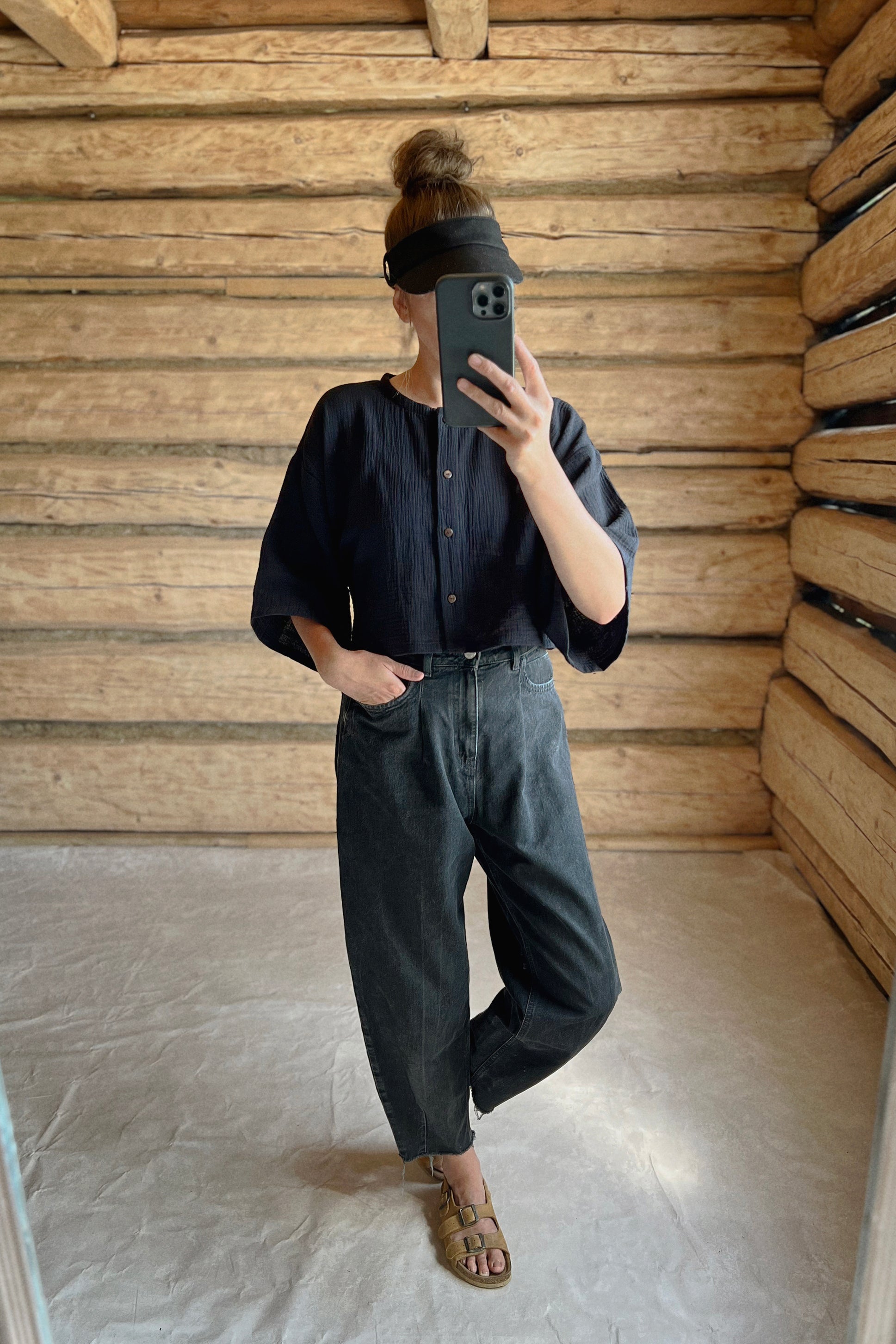THEO crop top - černý