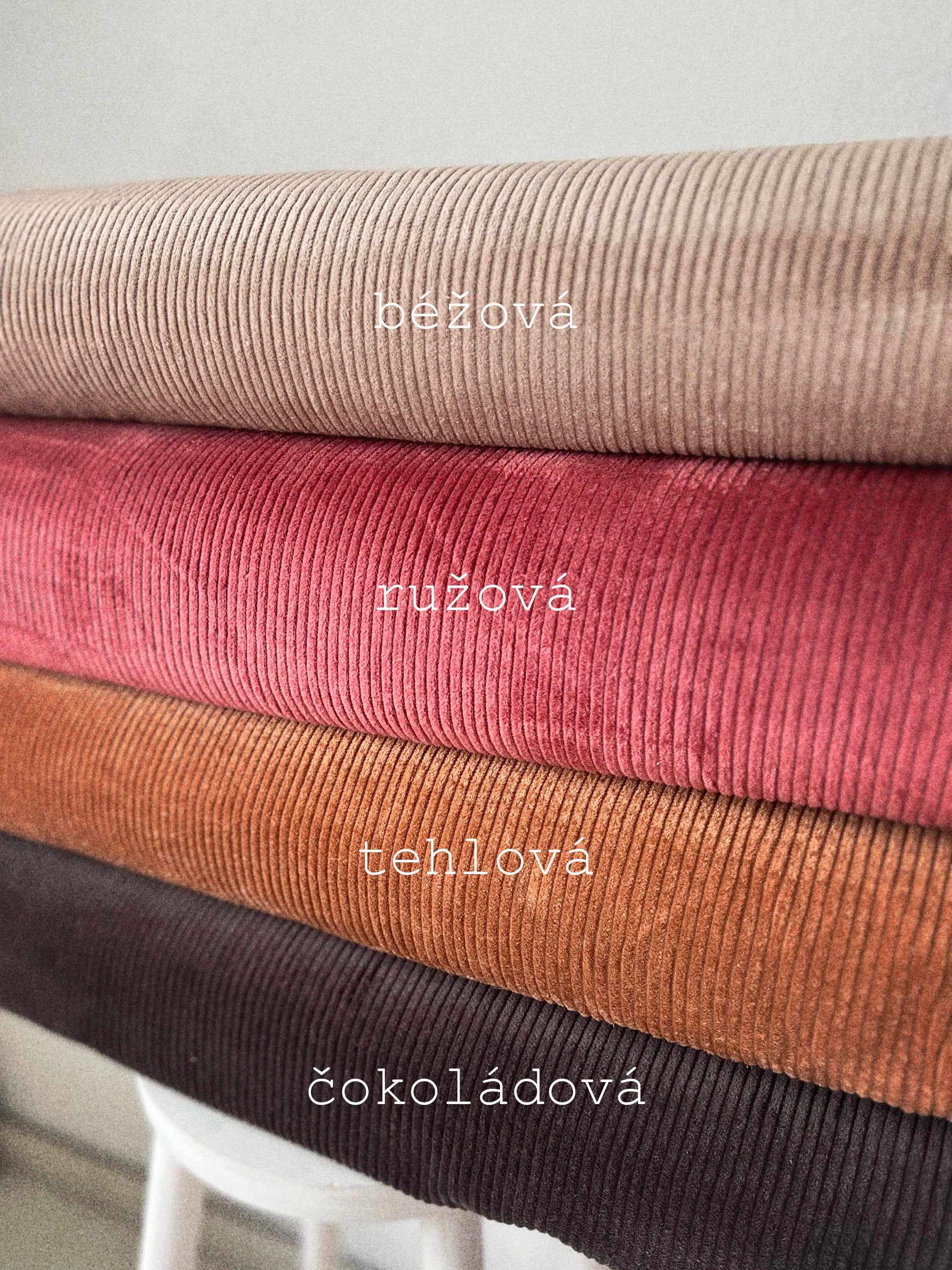 Menčestrové široké balónové nohavice - viac farieb